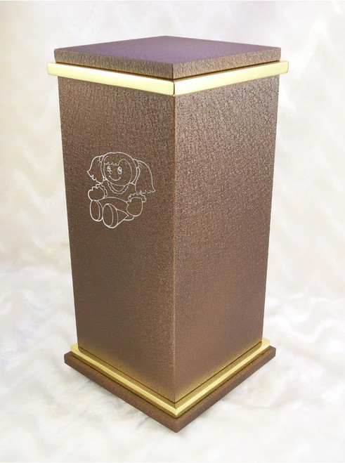PERSONALIZED RG Custom Engraved Doll Cremation Urn Vault by Amaranthine Urns, made in the USA
