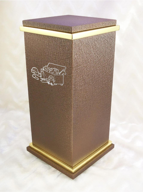 PERSONALIZED RG Custom Engraved Toy Box Cremation Urn Vault by Amaranthine Urns, made in the USA