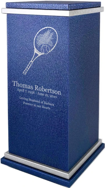 PERSONALIZED RG Custom Engraved Tennis Cremation Urn Vault by Amaranthine Urns, made in the USA