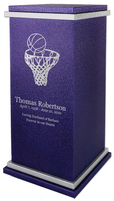 PERSONALIZED RG Custom Engraved Basketball Cremation Urn Vault by Amaranthine Urns, made in the USA
