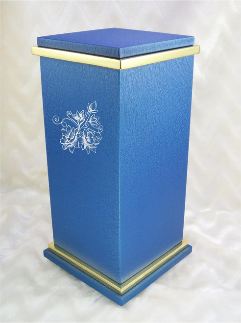 PERSONALIZED RG Custom Engraved Flowers Cremation Urn Vault by Amaranthine Urns, made in the USA