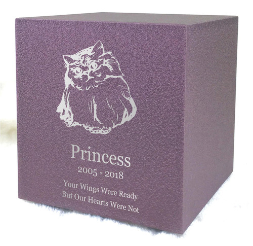 PERSONALIZED DL Custom Engraved Persian Cat Cremation Urn Vault by Amaranthine Urns, made in the USA