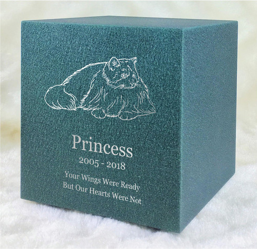 PERSONALIZED DL Custom Engraved Rag Doll Cat Cremation Urn Vault by Amaranthine Urns, made in the USA