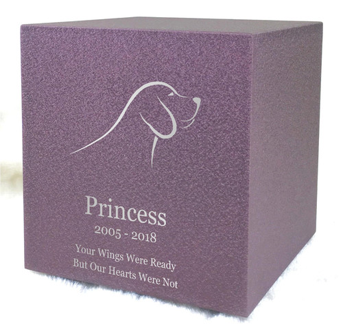 PERSONALIZED DL Custom Engraved Hound Dog Cremation Urn Vault by Amaranthine Urns, made in the USA