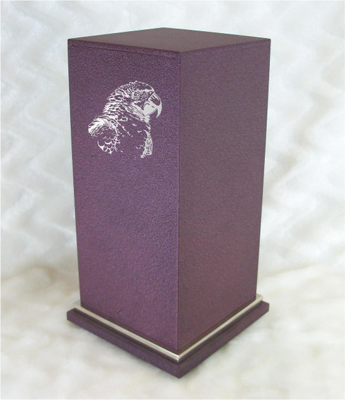 PERSONALIZED SE Custom Engraved Macaw Parrot Cremation Urn Vault by Amaranthine Urns, made in the USA
