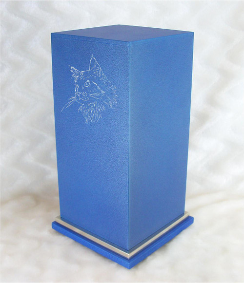 PERSONALIZED SE Custom Engraved Maine Coon Cat Cremation Urn Vault by Amaranthine Urns, made in the USA