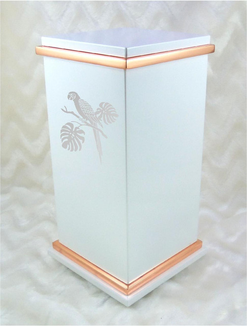 PERSONALIZED RG Custom Engraved Macaw Cremation Urn Vault by Amaranthine Urns, made in the USA