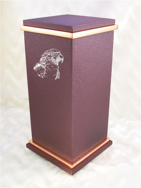 PERSONALIZED RG Custom Engraved Macaw Parrot Cremation Urn Vault by Amaranthine Urns, made in the USA