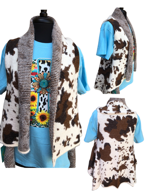 Cow Print Vest