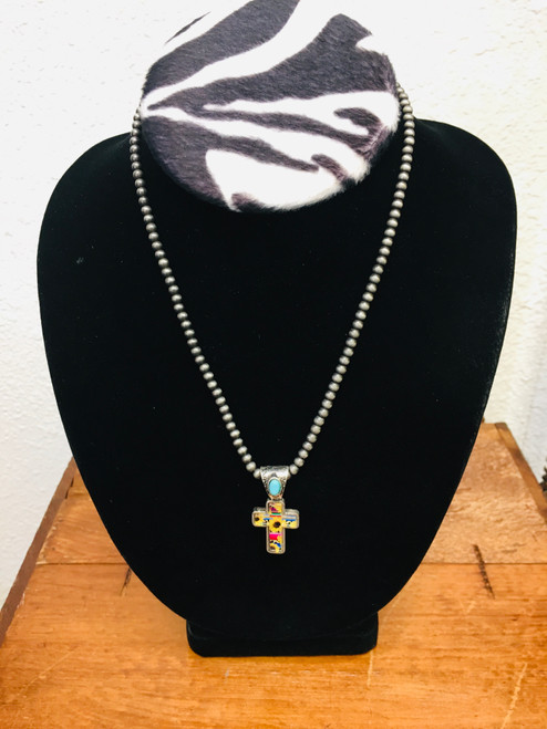 Sunflower Cross Pendant Necklace