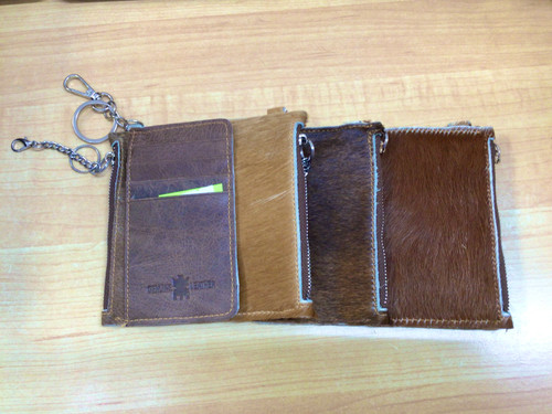 Genuine Leather Keychain Card Wallet