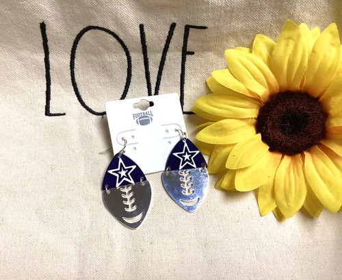 Navy Silver Game Day Earrings