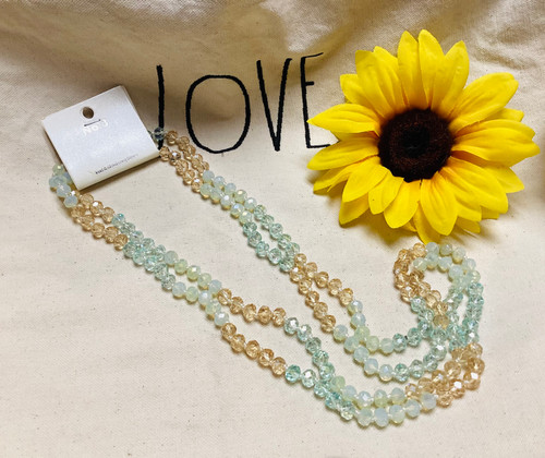 Long Crystal Bead Necklace MT