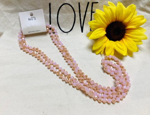 Long Crystal Bead Necklace PK