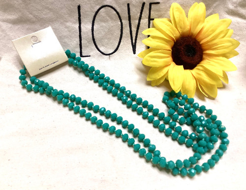 Long Crystal Bead Necklace TQ