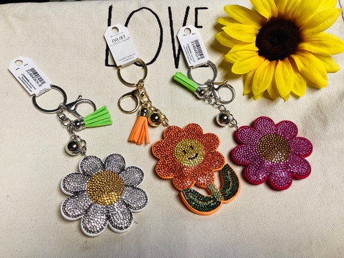 Bling Sunflower Keychains