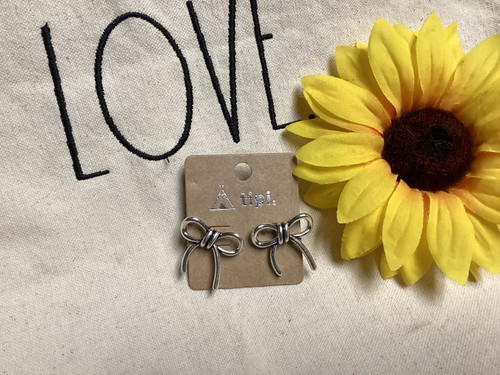 Silver Bow Earrings