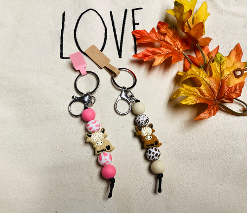 Highland Cow Silicone Keychains