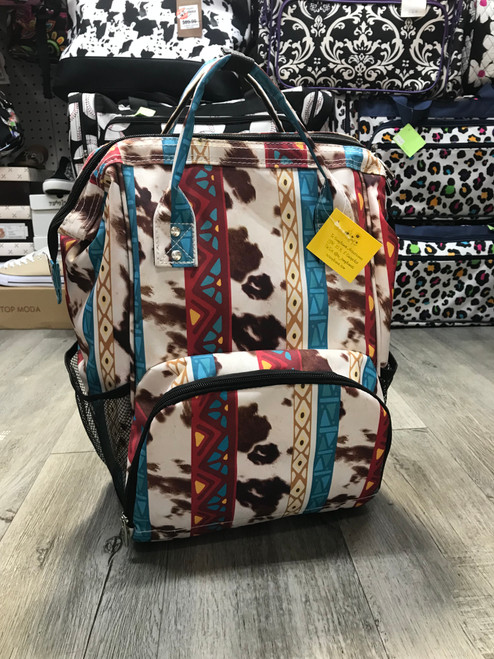 Western Cow Print Diaper Bag Backpack