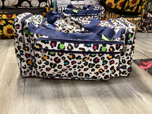 Large Multi Co Leopard Dufflebag