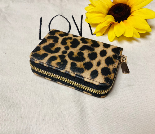 Leopard Print Zip Wallets