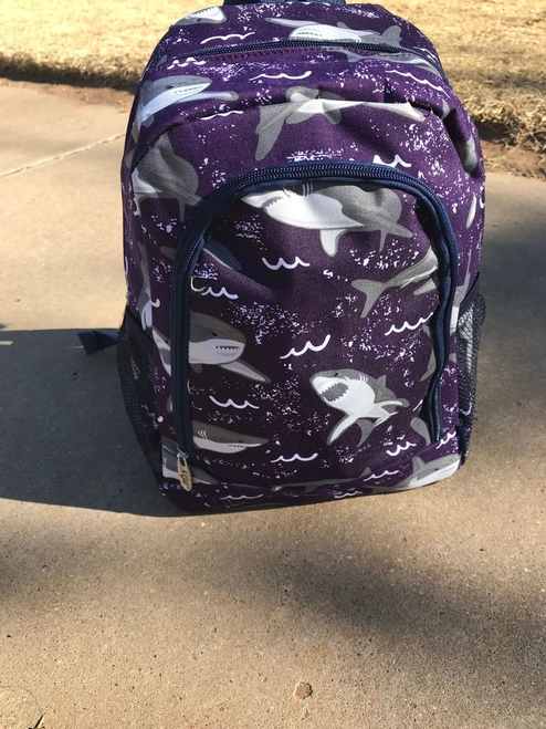 Mid Size Purple Shark Backpack