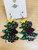 Leopard Plaid Christmas Tree Earrings