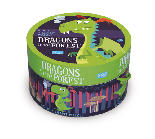 Round Boxes - Dragons in the Forest (30 Pieces Puzzle included)