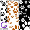 Paw Prints Fused Glass Decal in: Hi Fire Black,Gold or White Hi Fire Enamel