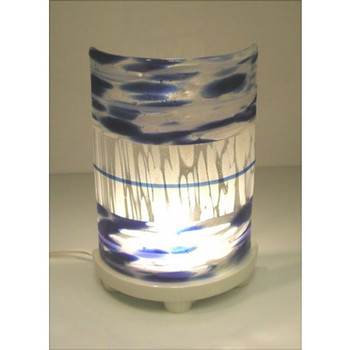 Example: Finished Fused Glass Cylinder Lamp Half Round