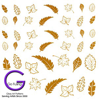 Leaves 22k Gold Fusible Decal for Glass or Ceramics