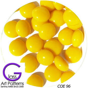 COE 96 Fusible Glass Pebbles Sunflower Yellow Opaque 1/2 inch (12.7 mm) 96987-P