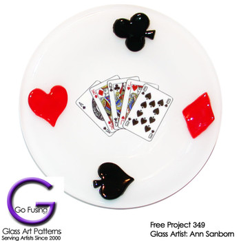 Free Glass Project 349 Card Suit Fused Glass Coaster or Dish