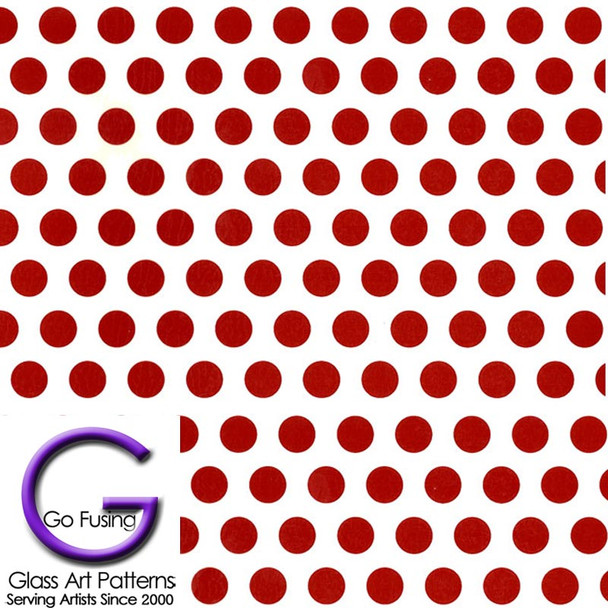 Polka Dots Decal Red Fused Glass or Ceramics