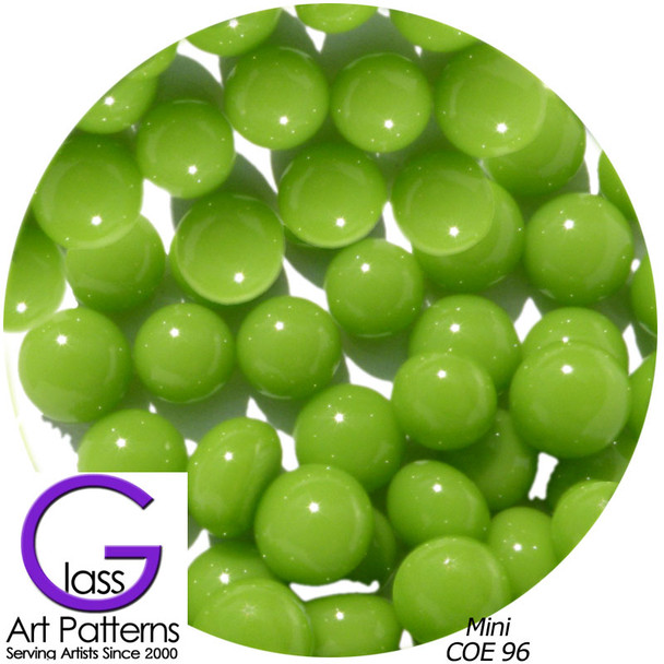 COE96 Glass Pebble Polka Dots - Amazon Green Opaque