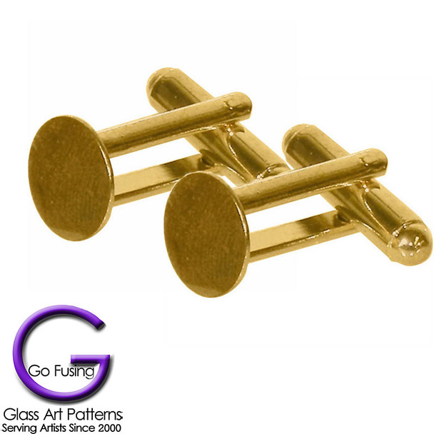 Cuff Links, Gold Plated, Glue on Pad
