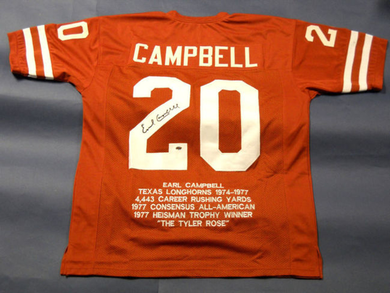 earl campbell autographed jersey