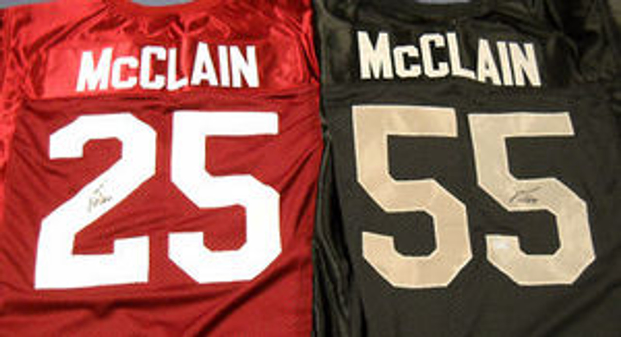 Rolando Mcclain Autographed Oakland Raiders And Alabama Crimson Tide Jerseys Jsa