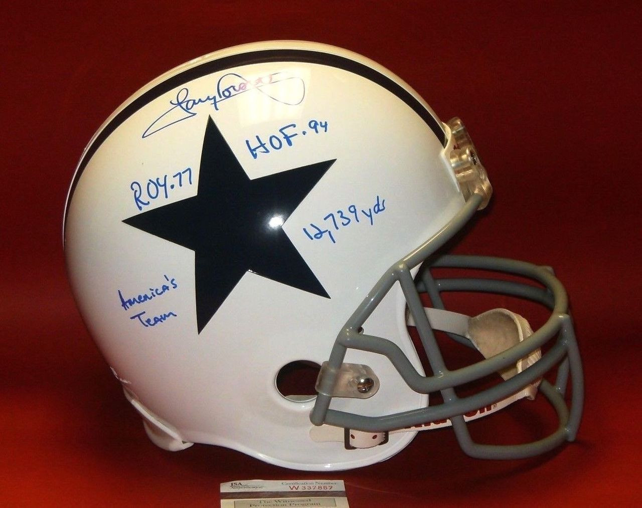 tony dorsett autographed helmet