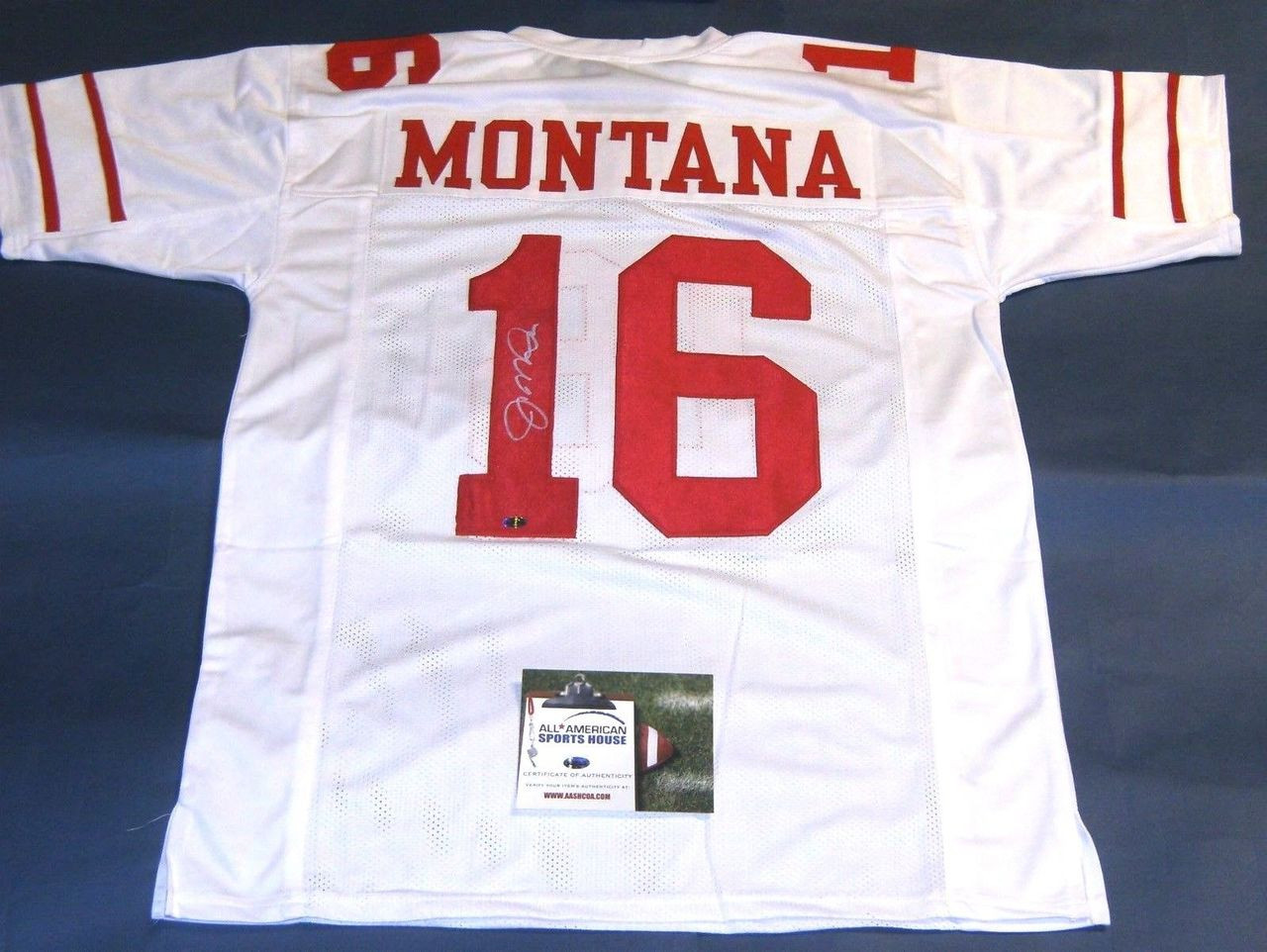 STEVE YOUNG CUSTOM SAN FRANCISCO 49ERS WHITE JERSEY READ NOTE