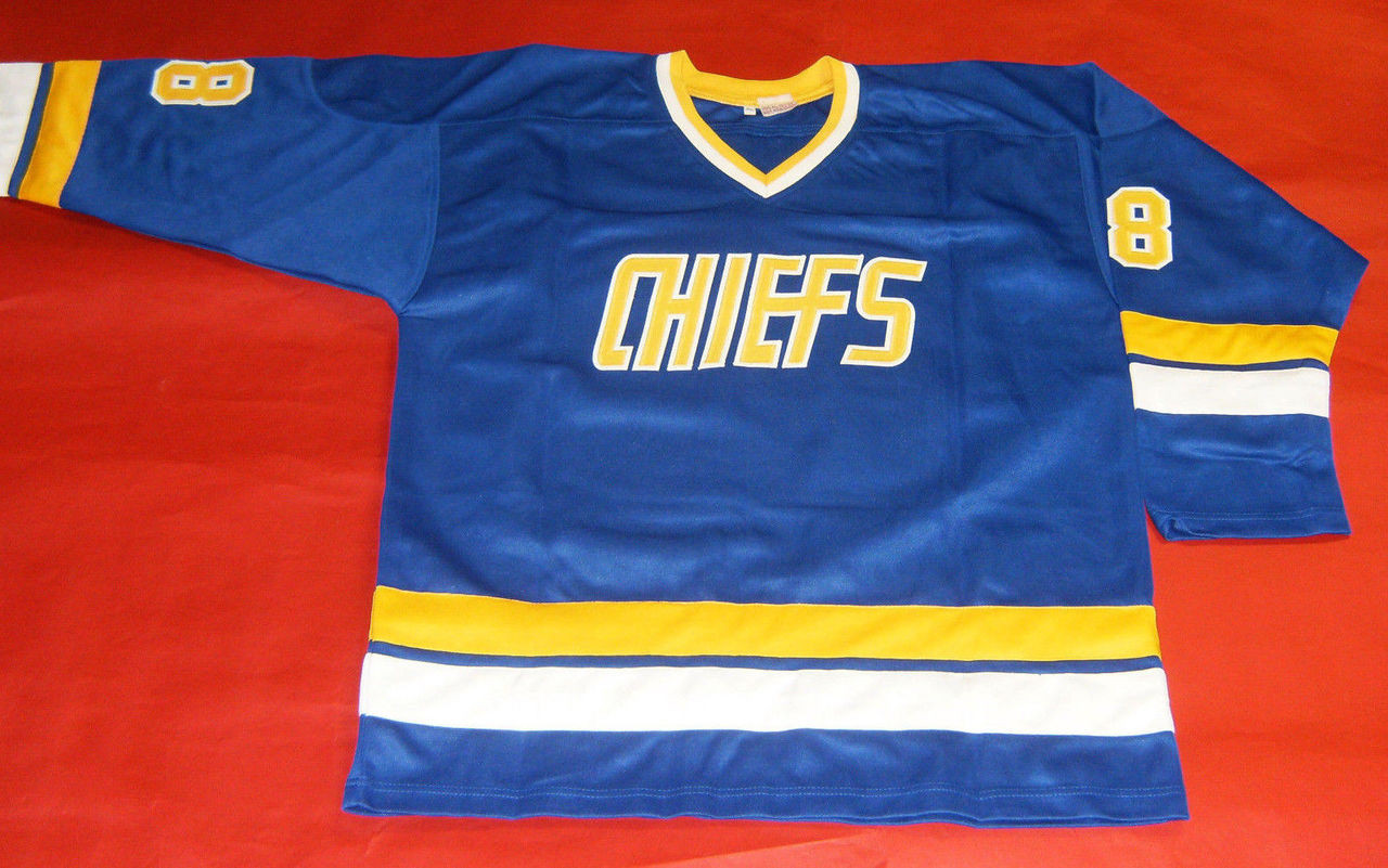 The Hanson Brothers “Slap Shot” Autographed Replica Charlestown Chiefs  Jersey