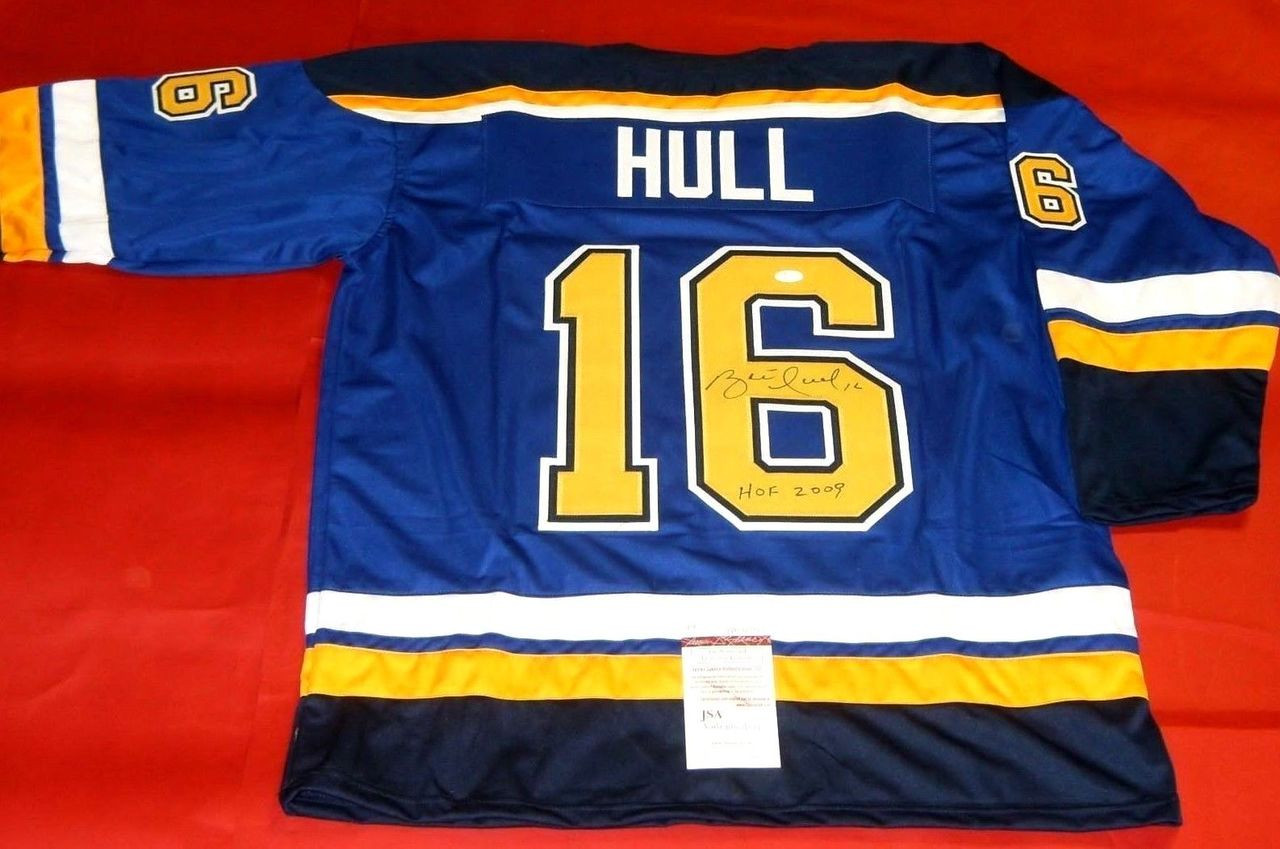 Autographed/Signed Brett Hull St. Louis White Hockey Jersey JSA