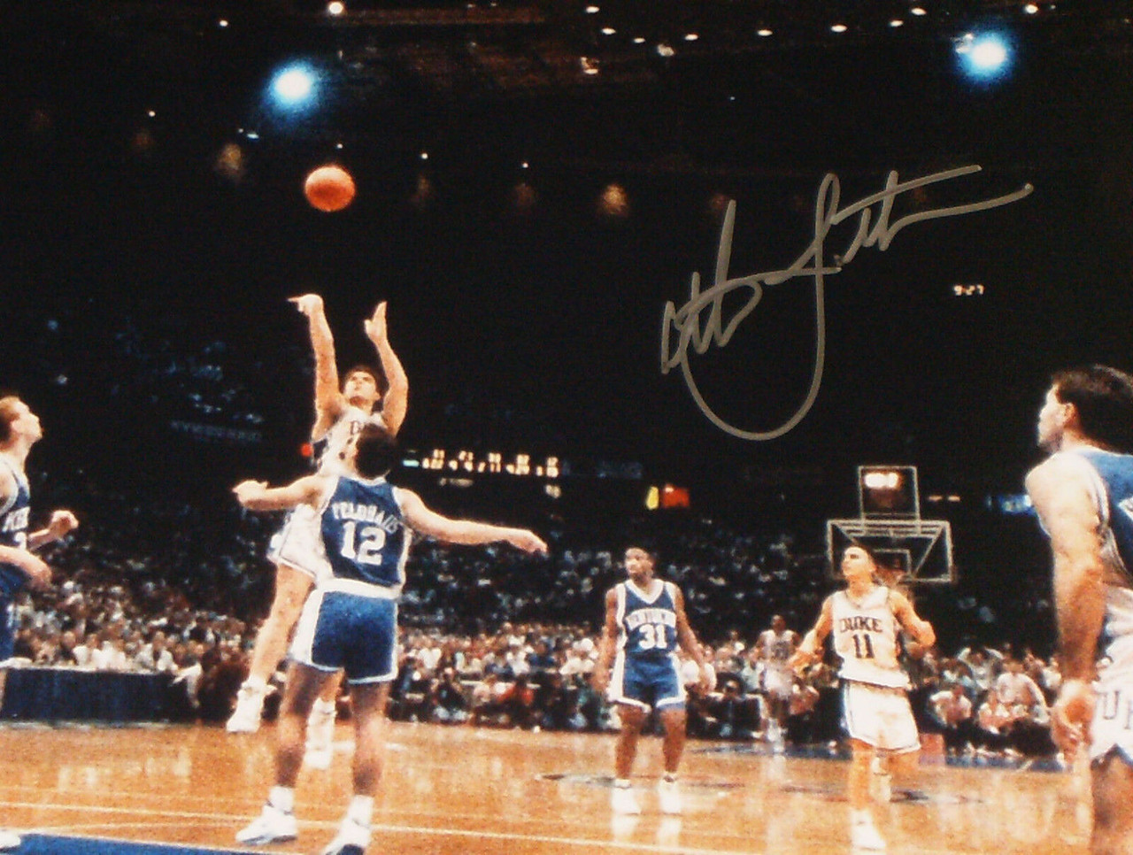 CHRISTIAN LAETTNER AUTOGRAPHED 16X20 PHOTO DUKE BLUE DEVILS LAST SHOT JSA