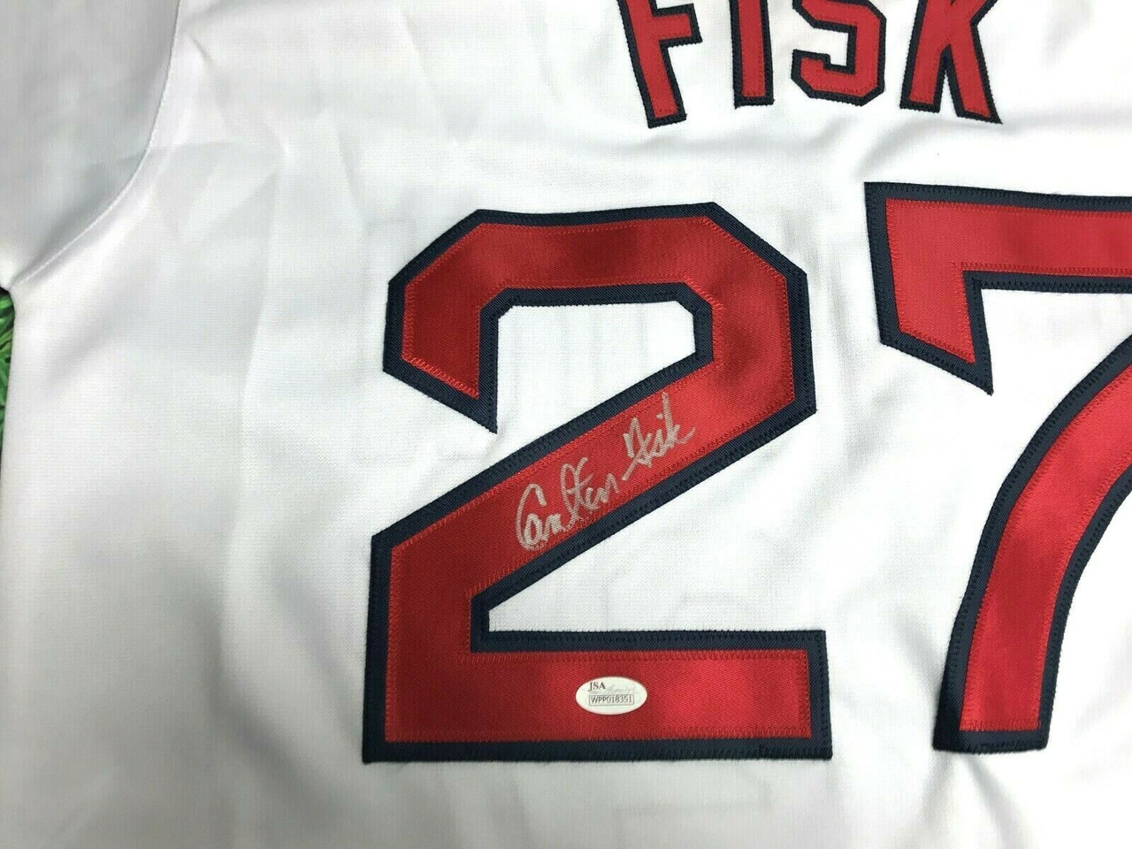  Carlton Fisk Autographed White Boston Red Sox Jersey