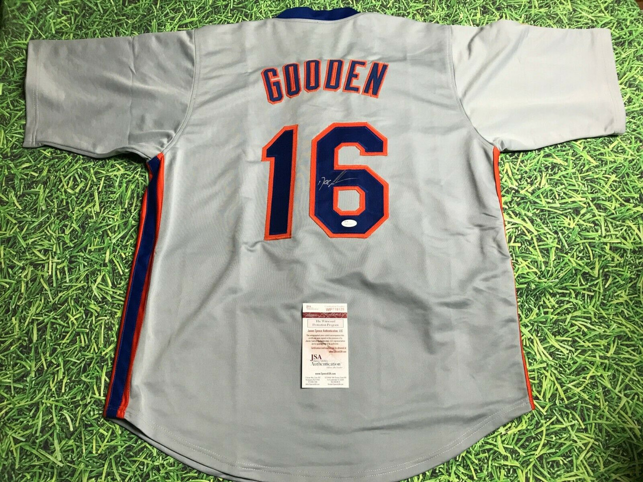 Autographed/Signed Dwight Doc Gooden New York Blue Baseball Jersey JSA COA