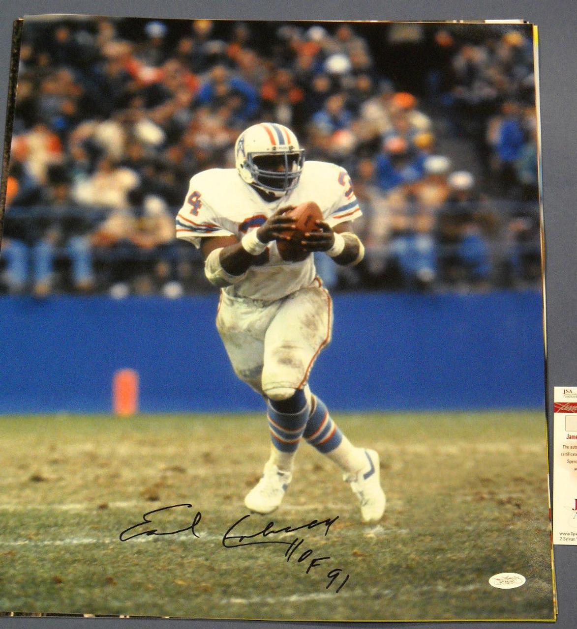 EARL CAMPBELL AUTOGRAPHED HOUSTON OILERS 16X20 PHOTO JSA