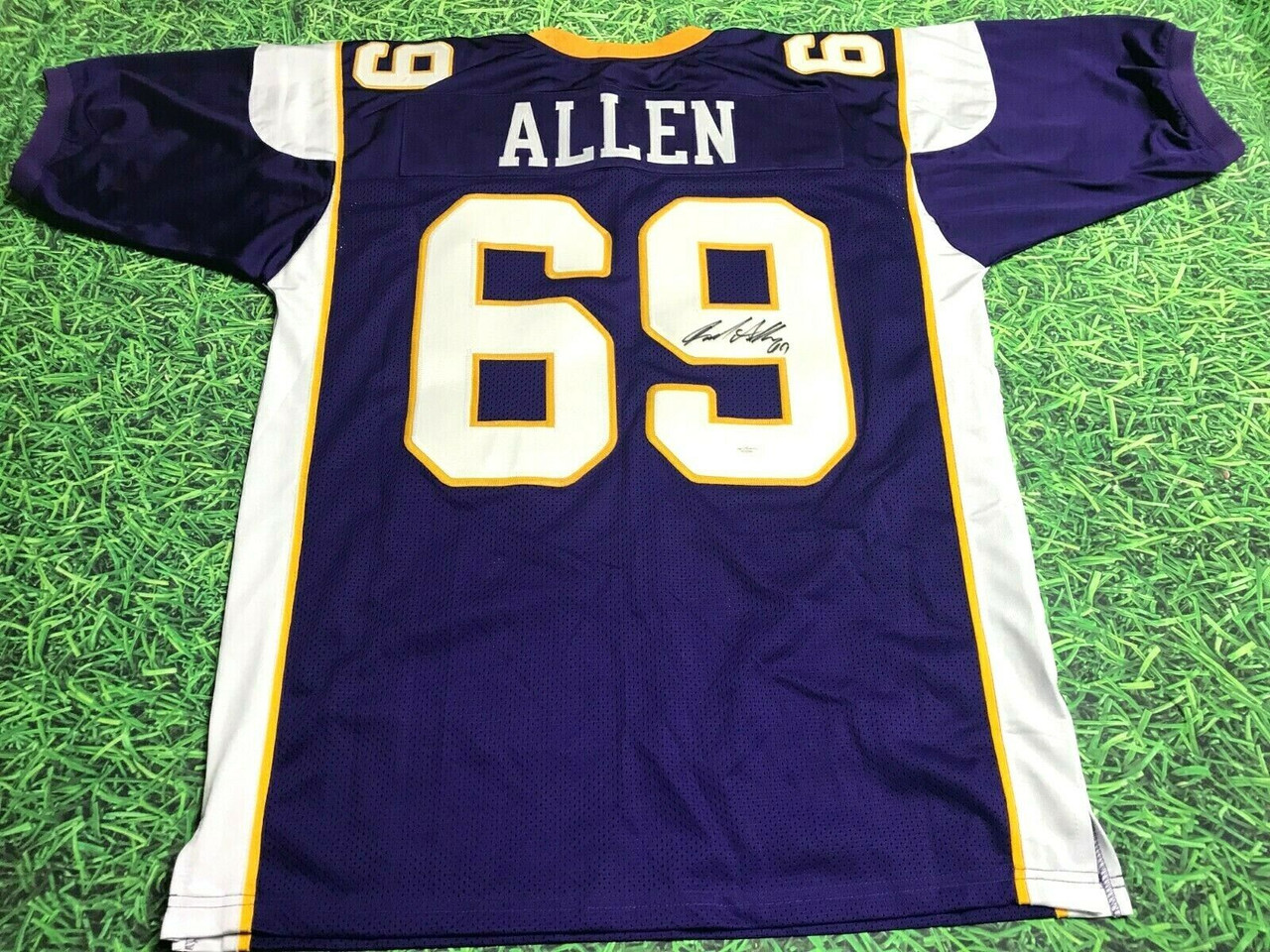 JARED ALLEN AUTOGRAPHED MINNESOTA VIKINGS JERSEY JSA READ LAST ONE