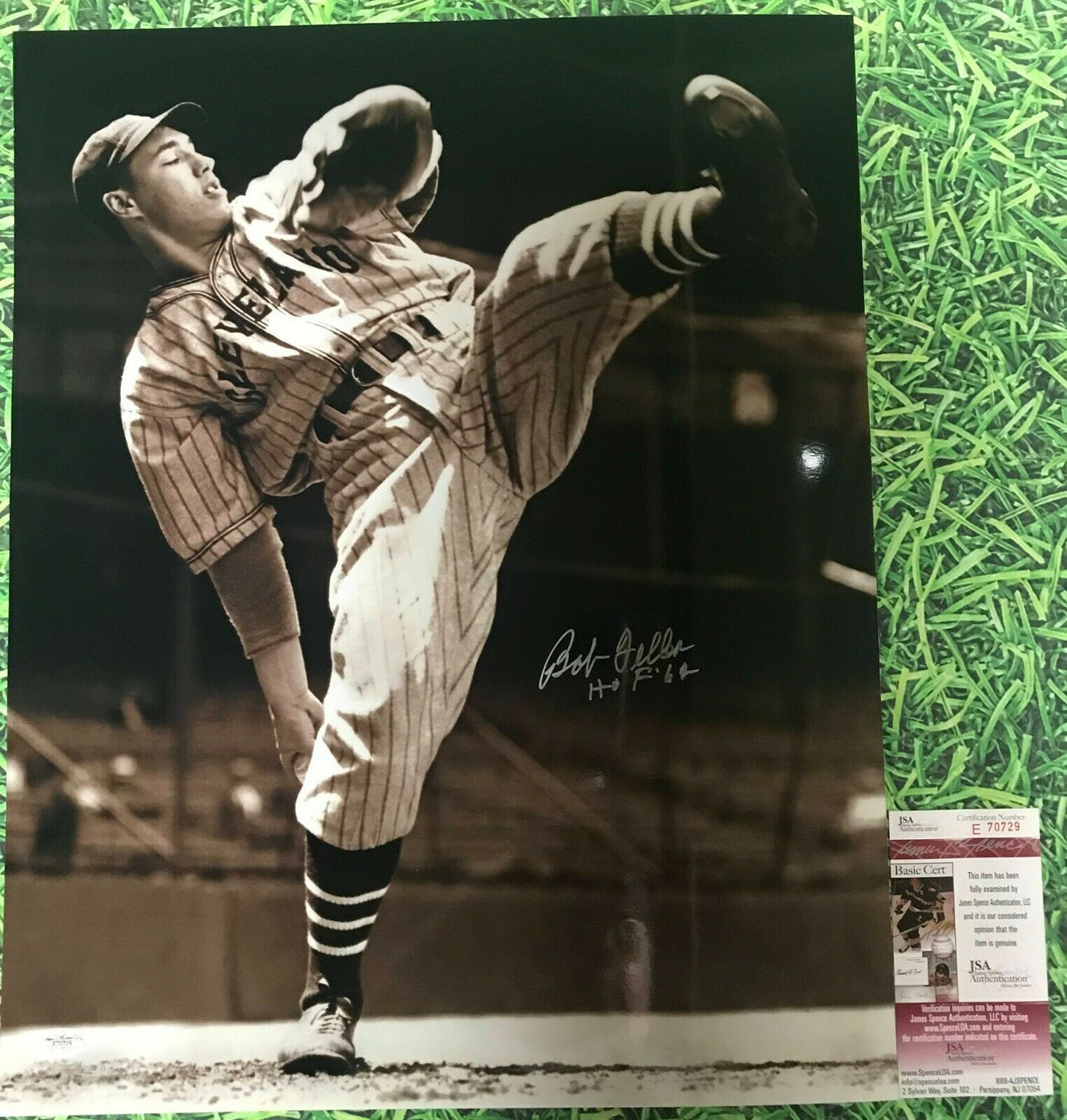 Framed Bob Feller Cleveland Indians Autographed White Mitchell & Ness Jersey  with Multiple Inscriptions - JSA Z05450