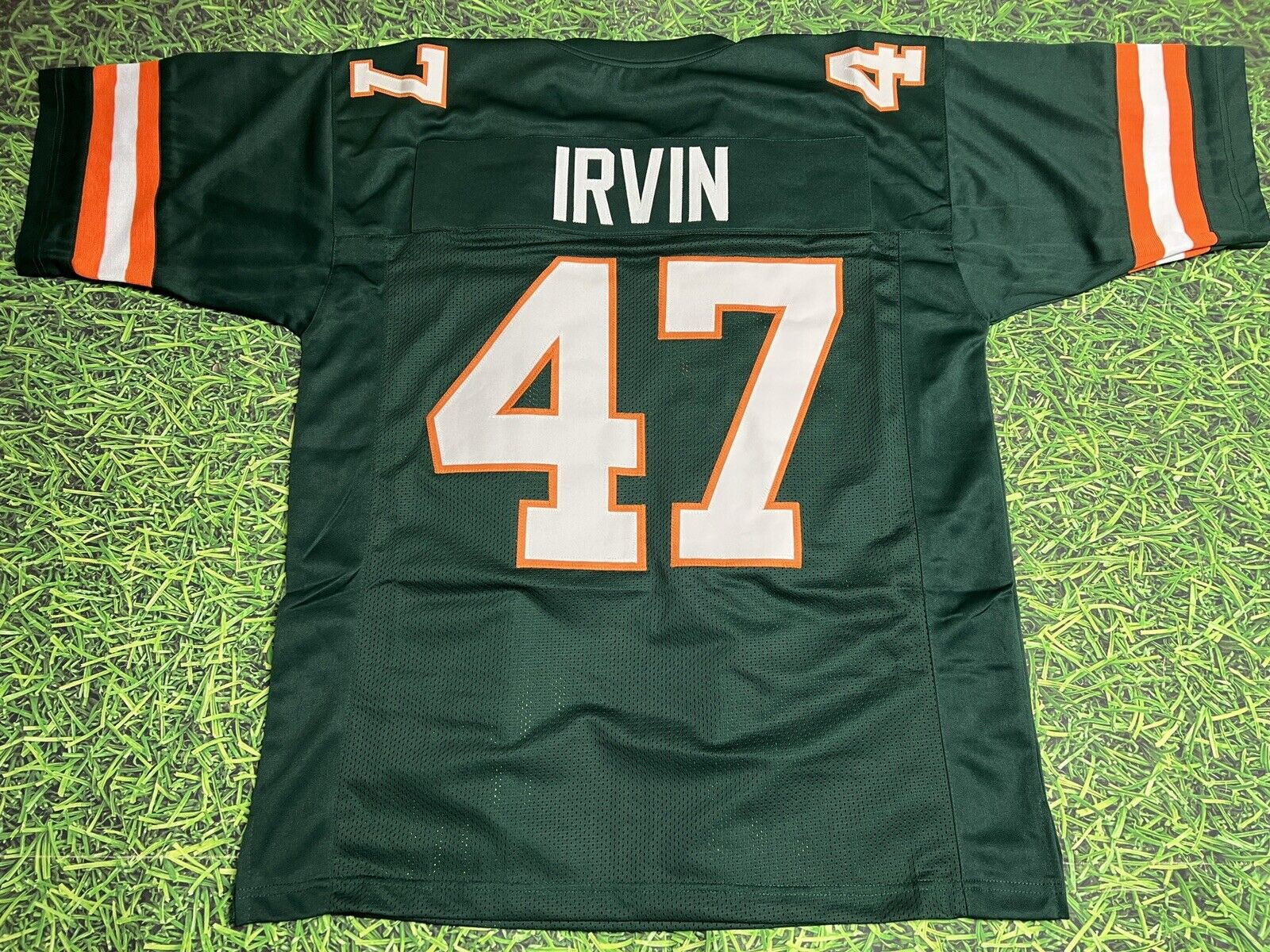 MICHAEL IRVIN CUSTOM UNIVERSITY OF MIAMI HURRICANES JERSEY THE U