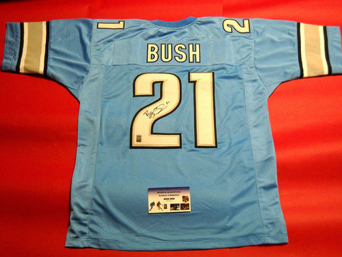 REGGIE BUSH AUTOGRAPHED DETROIT LIONS JERSEY GTSM